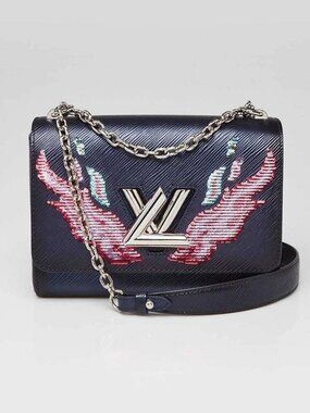 Louis Vuitton Blue Nuit Epi Leather and Sequin Flames Twist MM Bag